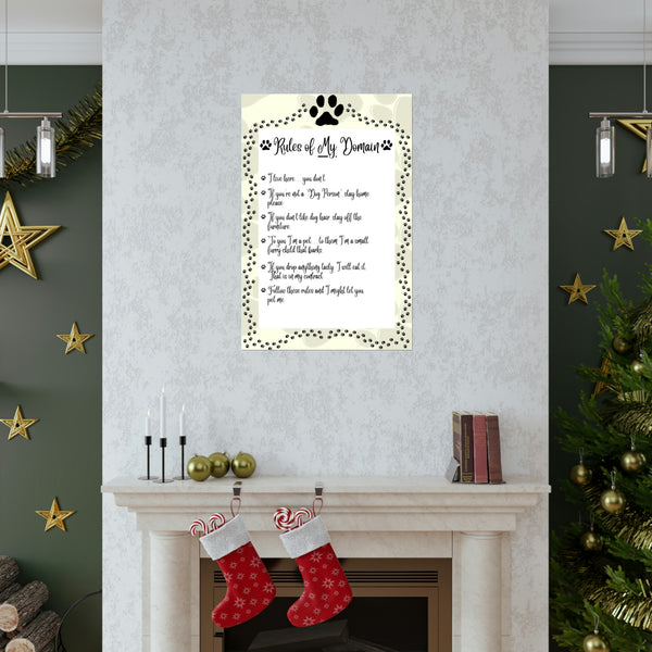Dogs Rule Poster A Dog's Rules Poster #2 – HonorableProducts