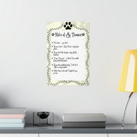 A Dog's Rules Poster #2