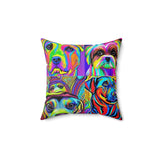 Trippy Pups Polyester Square Pillow