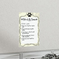 A Dog's Rules Poster #2