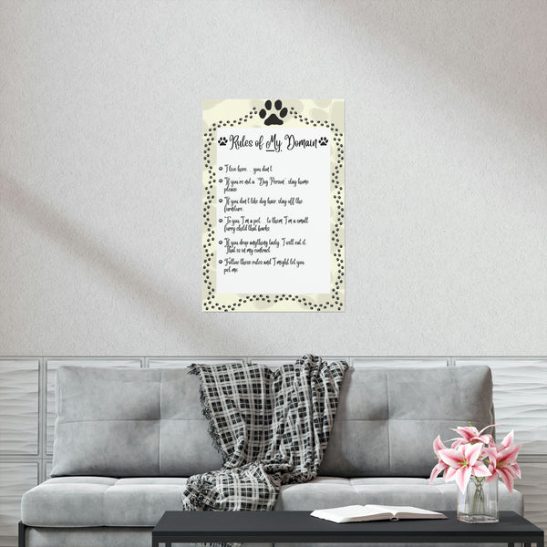 Dogs Rule Poster A Dog's Rules Poster #2 – HonorableProducts
