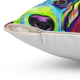 Trippy Pups Polyester Square Pillow