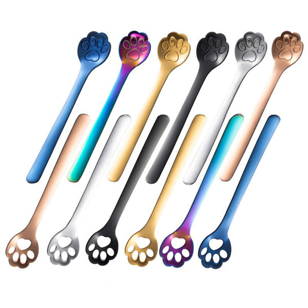 2Pcs/Set Dog Paw Coffee Spoons